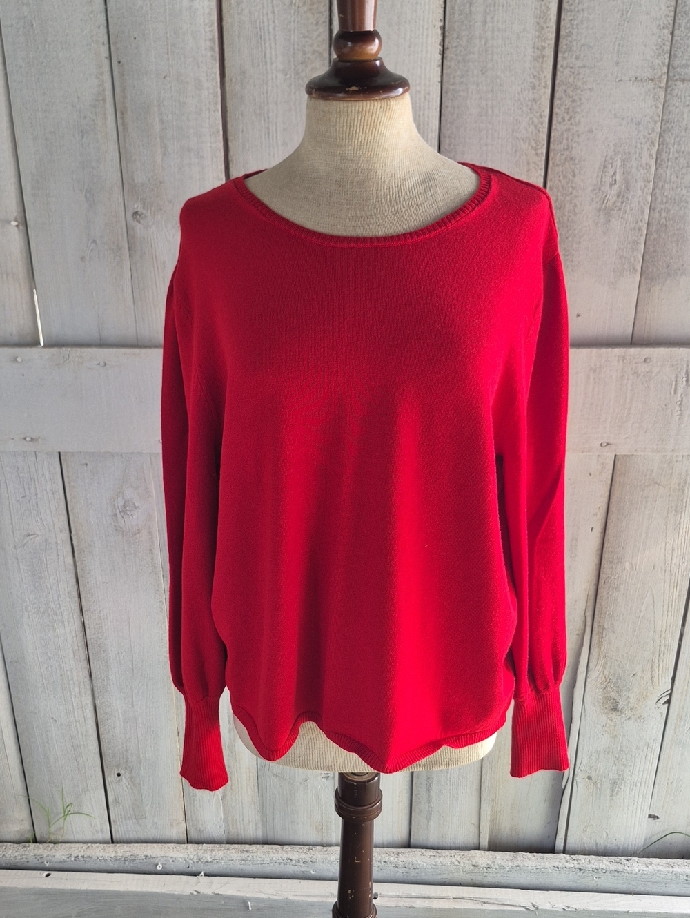 NWOT Cato Bright Red Scoop Neck Women's Sweater